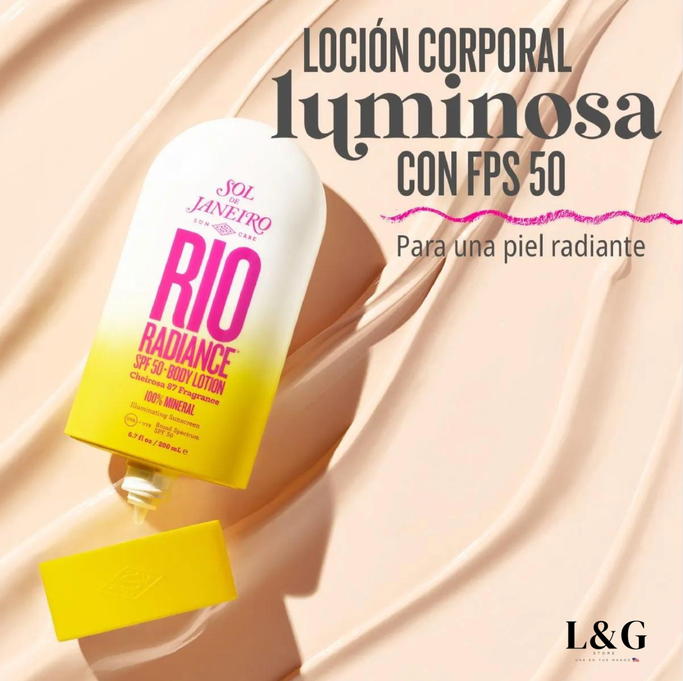 SOL DE JANEIRO Loción Corporal con Protector Solar y Niacinamide Rio Radiance™ SPF 50 Mineral Body Lotion Sunscreen with Niacinamide