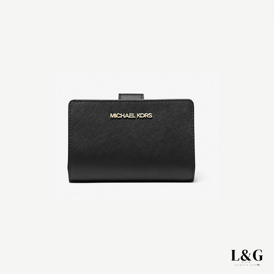 Medium Crossgrain Leather Wallet black