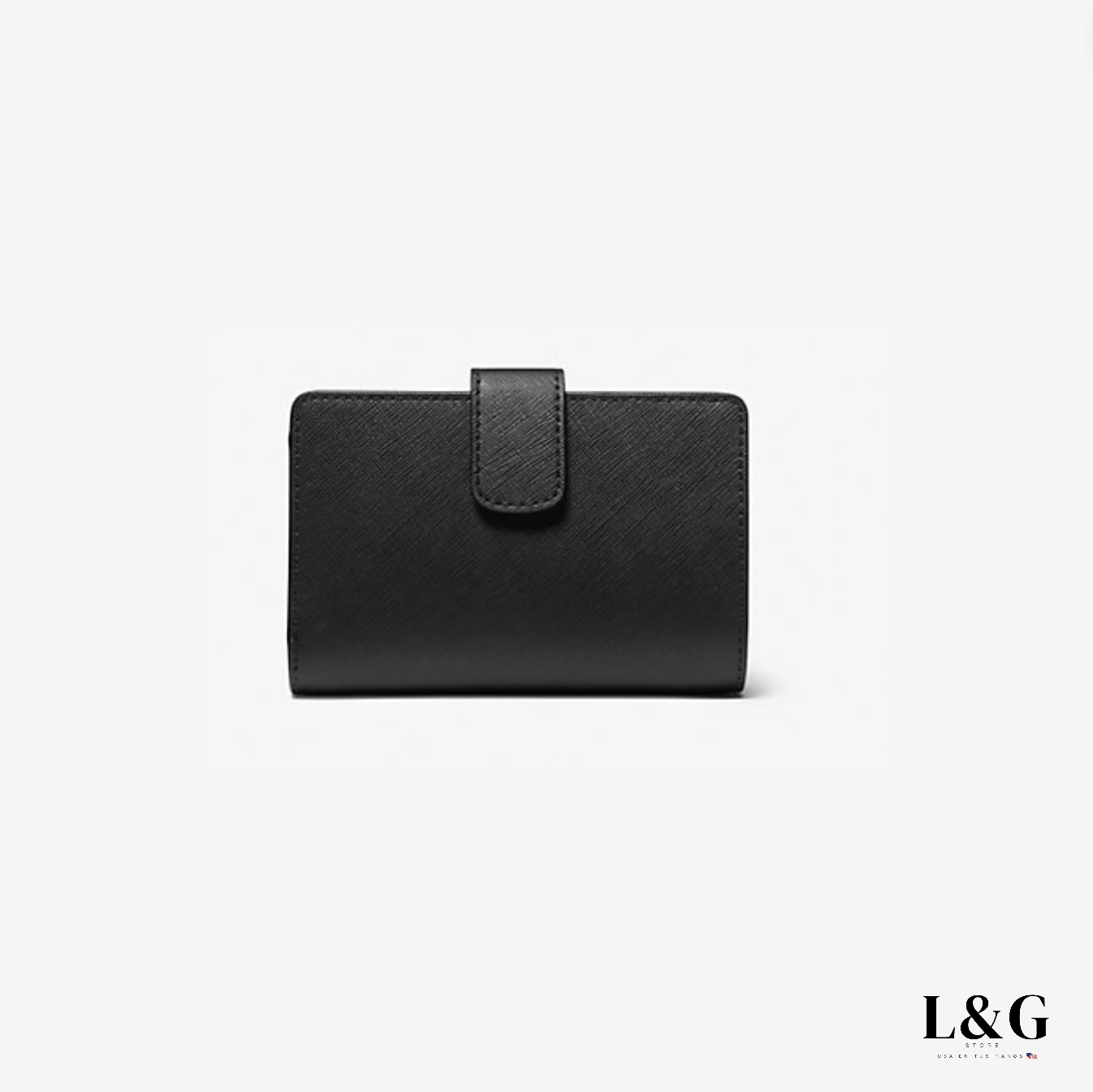 Medium Crossgrain Leather Wallet black