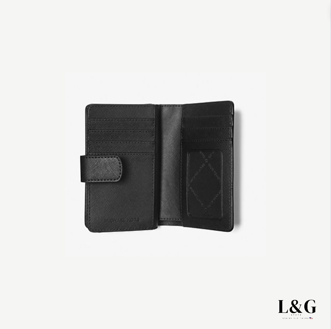 Medium Crossgrain Leather Wallet black